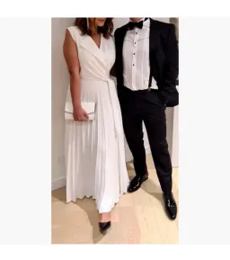 Carla Zampatti White Wrapped Up Maxi Dress White Size 10 for rent on The Volte - image 2