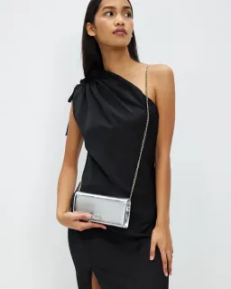 Ted Baker Liberta Metallic Purse on Chain Silver for rent on The Volte - image 1