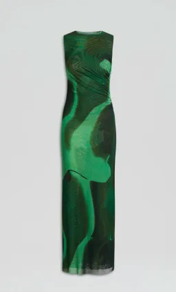 Scanlan Theodore Italian Watercolour Dress Safari Green Size AU 8 for rent on The Volte - image 3