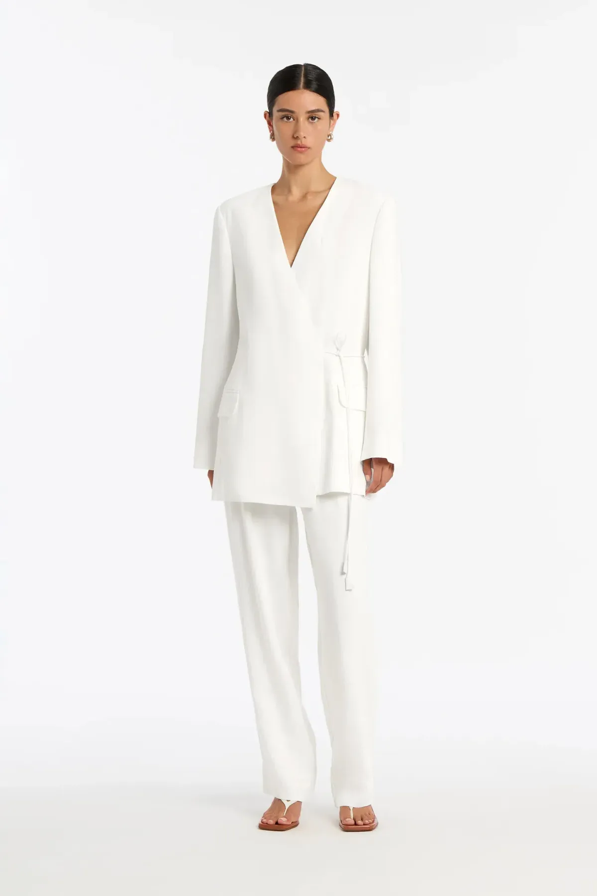 Sir The Label Clemence Blazer White Size 0 / AU 6 for rent on The Volte - main image