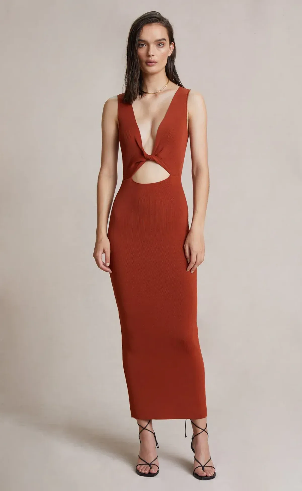 Bec & Bridge Sorbet Summer Midi Dress in Brick Size AU 6 - Image 1
