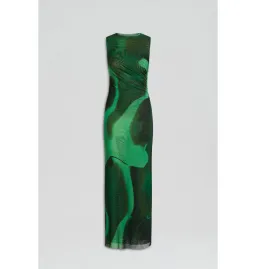 Scanlan Theodore Italian Watercolour Dress Safari Green Size AU 12 for rent on The Volte - image 3