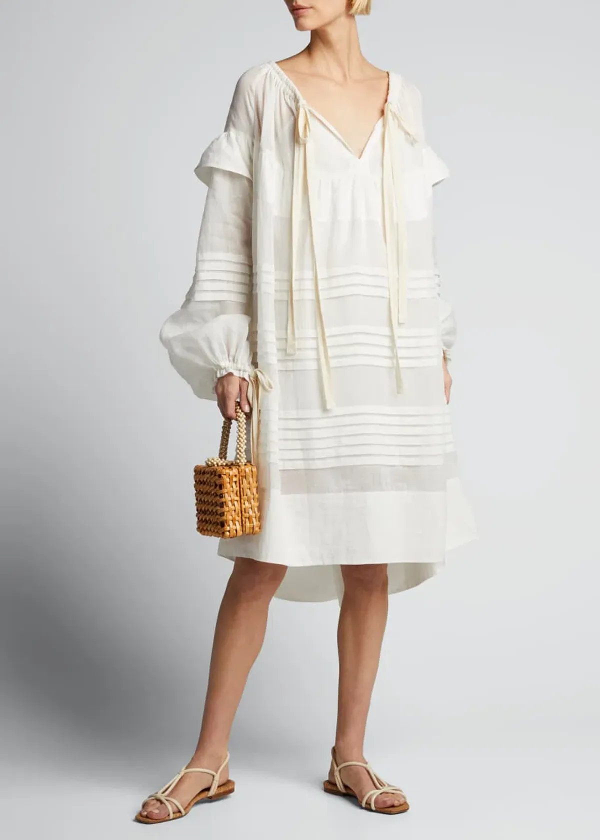 Lee Mathews GiGi Tunic White Size 4 for rent on The Volte - main image