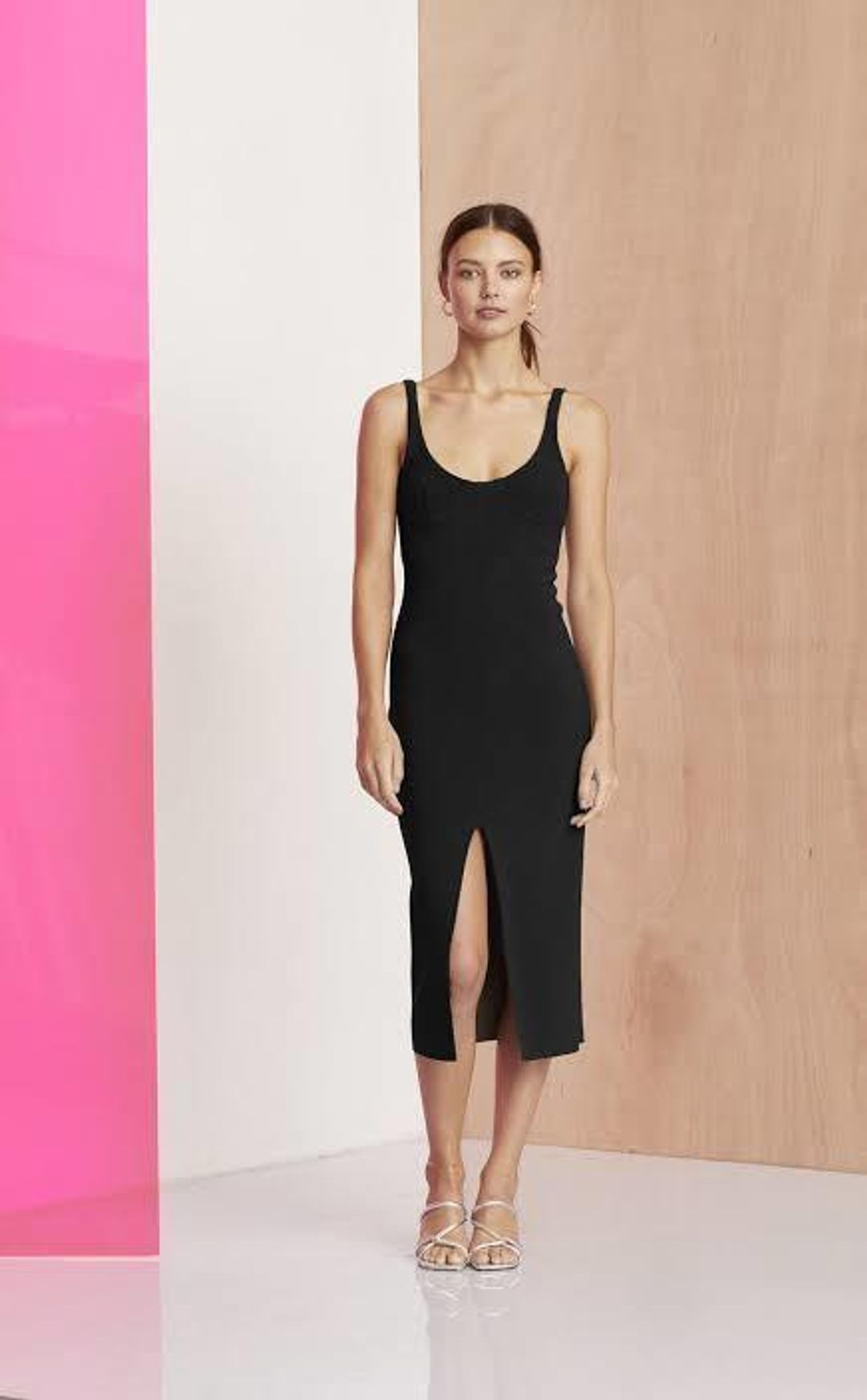 Bec & Bridge Amelie Cup Midi Dress Black Size AU 6 for rent on The Volte - main image