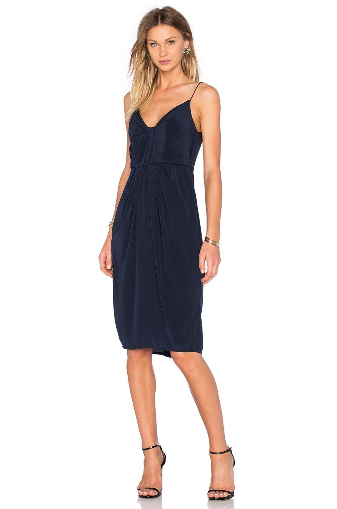 Zimmermann Silk Folded Dress French Navy Size 6 for rent on The Volte - main image