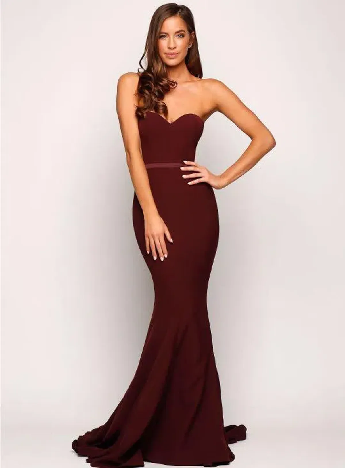 Elle Zeitoune Arianna Gown Wine Size 6 for rent on The Volte - main image
