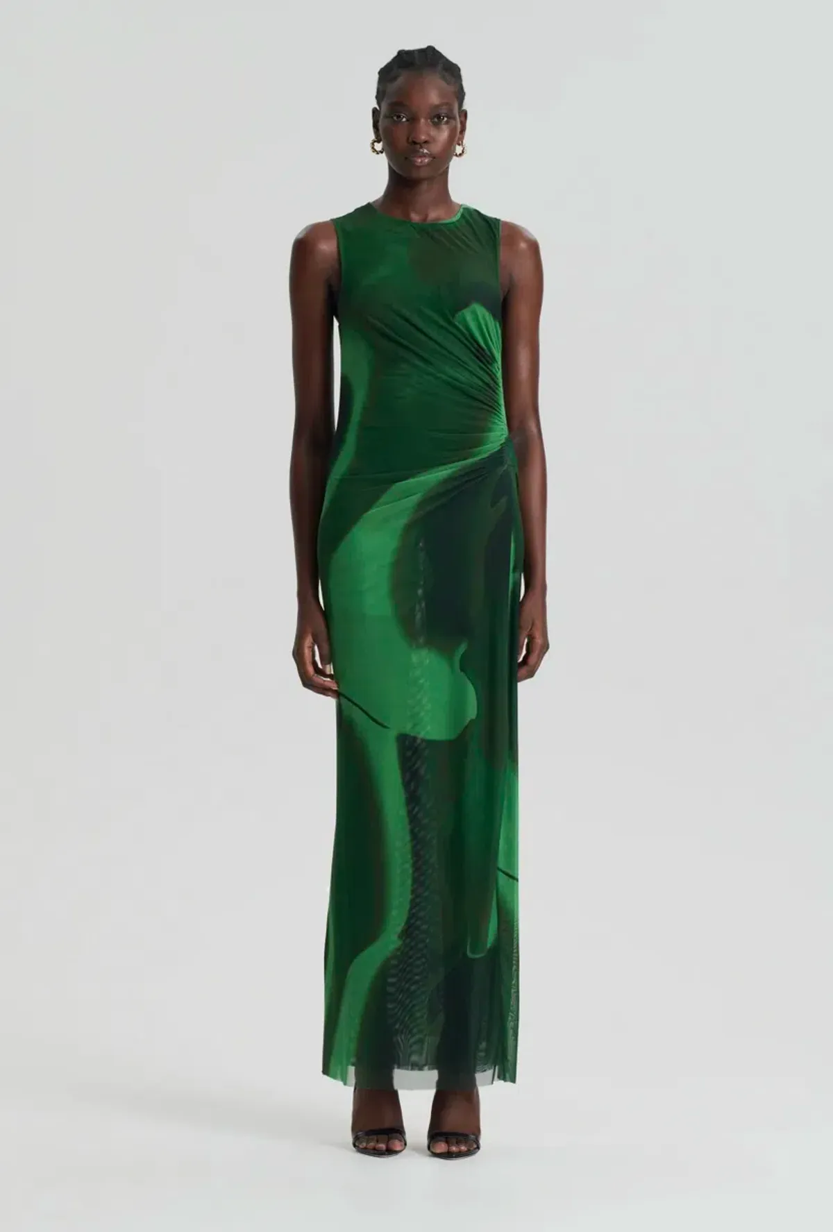 Scanlan Theodore Italian Watercolour Print Dress Green Size 8 - Image 1