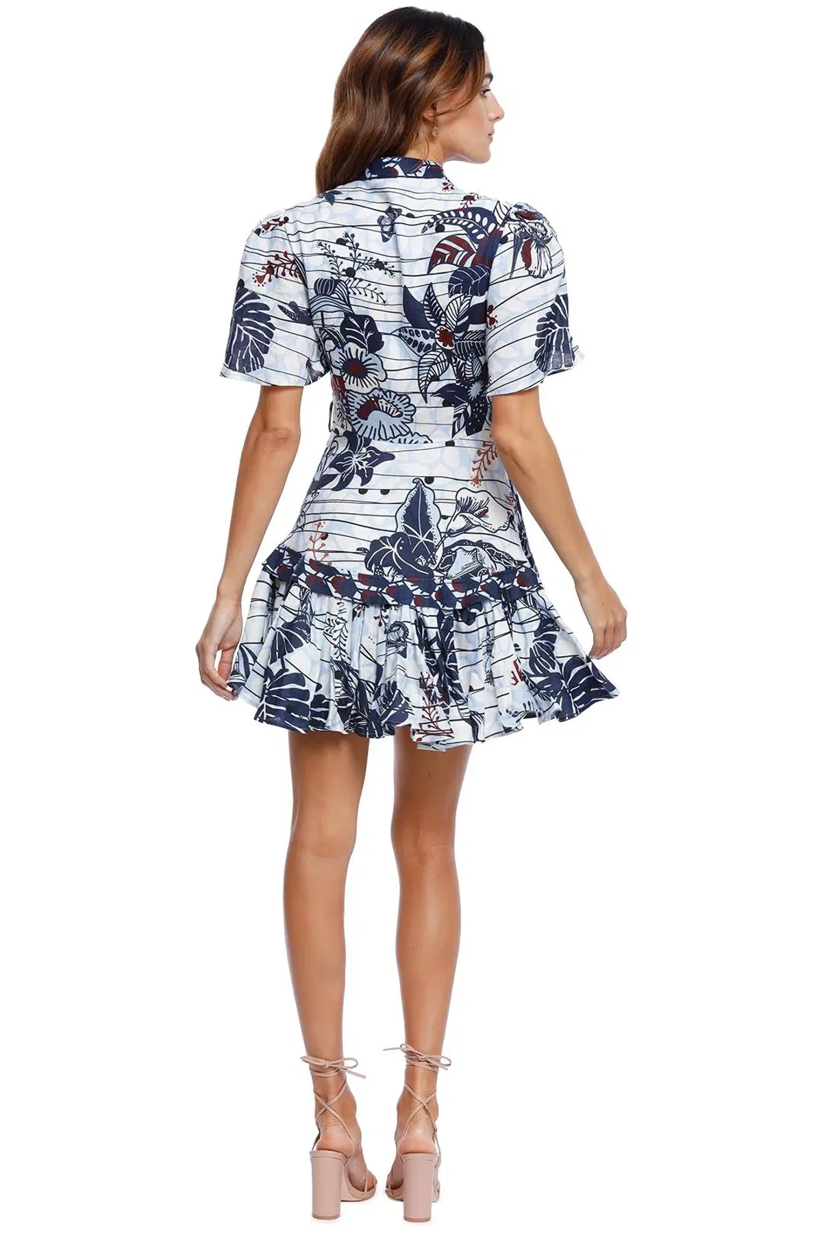 LEO LIN La Casa Linen Mini Dress Multi Print Size 10 - Image 2