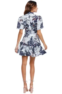 Leo Lin La Casa Linen Mini Dress Multi Print Size 14 for rent on The Volte - image 2