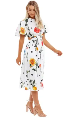 Leo Lin La Flor Dress Multi Floral Print Size 12 for rent on The Volte - image 4