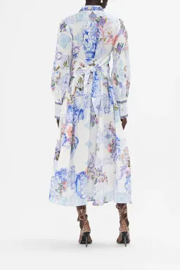 Camilla Waist Tie Shirt Dress Paint Me Positano Size AU 12 for rent on The Volte - image 2