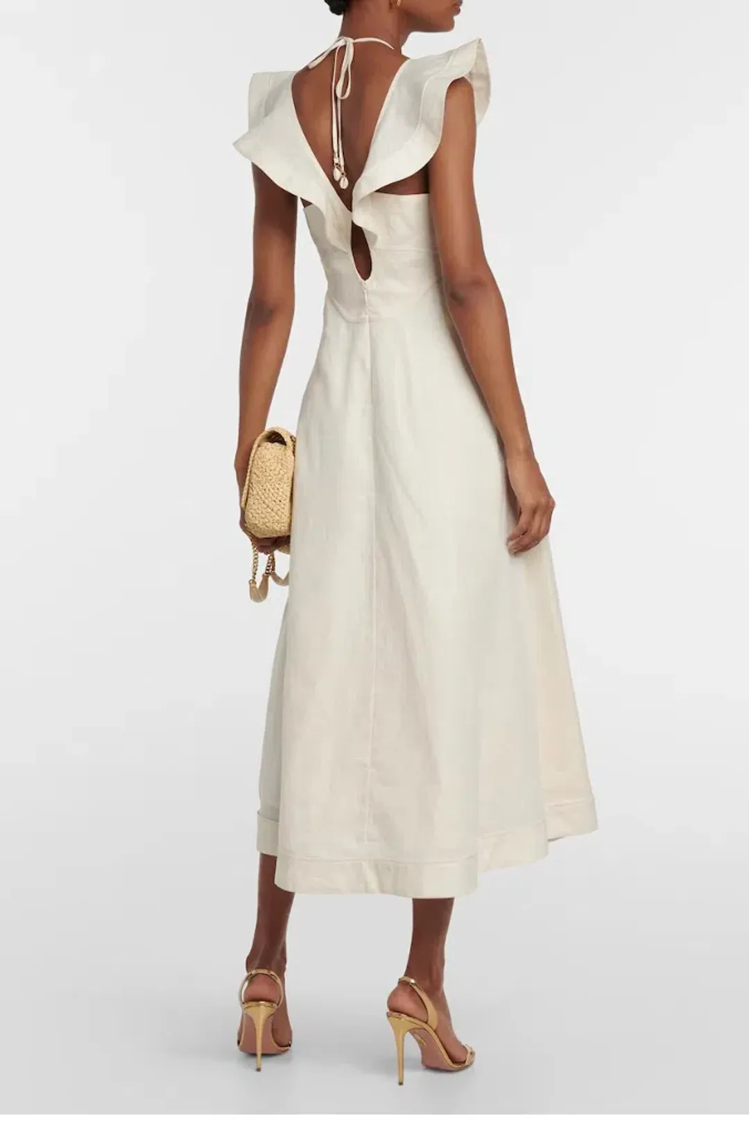 Zimmermann Halcyon Flutter Midi Cream Size 0P / AU 6 for rent on The Volte - main image