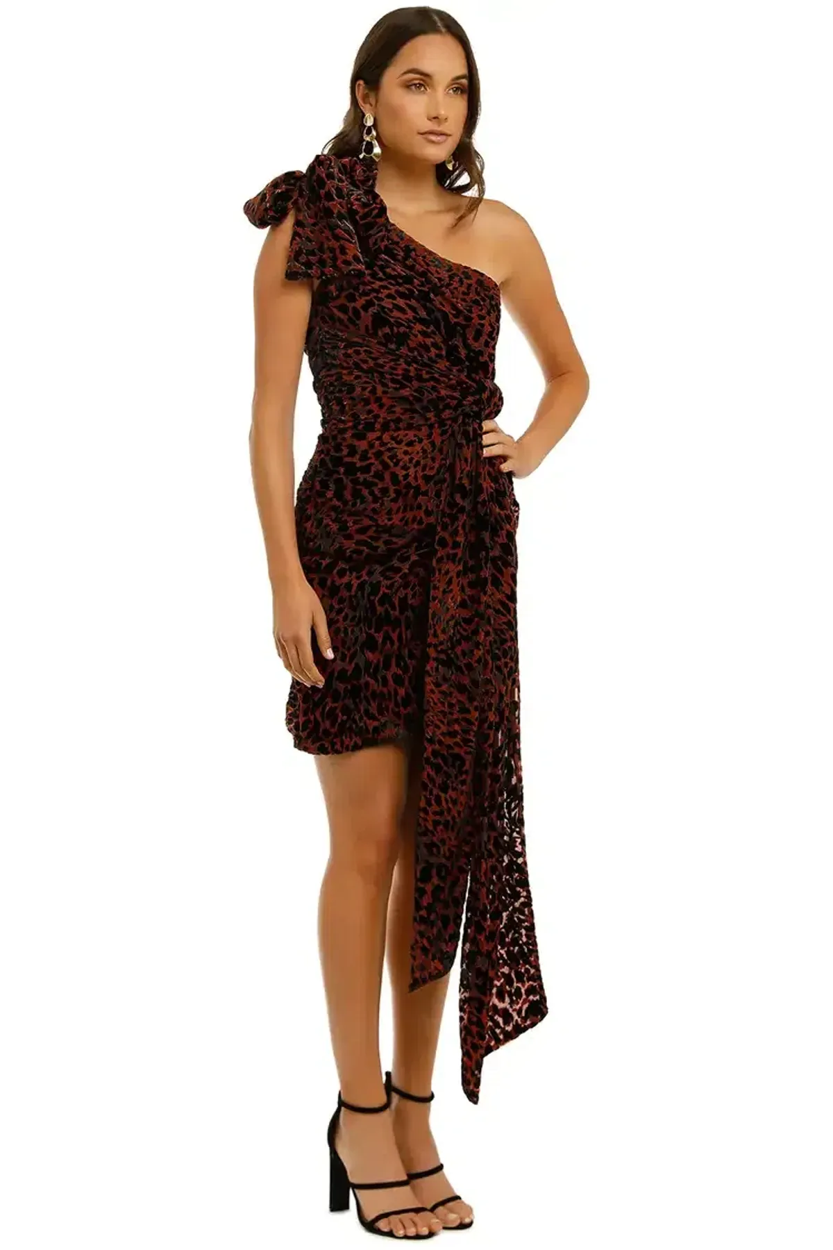 MISHA Moxie Dress Red Leopard Burgundy Size 12/L - Image 2