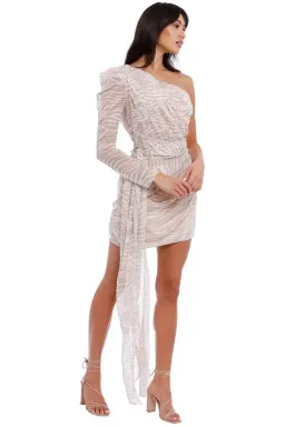 MISHA Jaylene Mini Dress Beige Print Size 8/S for rent on The Volte - image 3