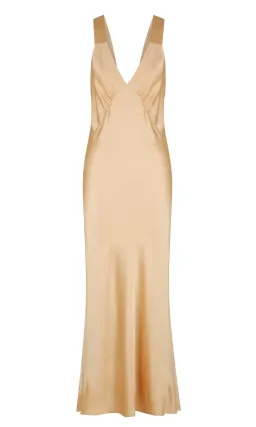 Shona Joy Felicity Plunge Midi Dress Gold Size AU 14 for rent on The Volte - image 3