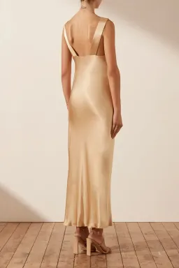Shona Joy Felicity Plunge Midi Dress Gold Size AU 14 for rent on The Volte - image 2