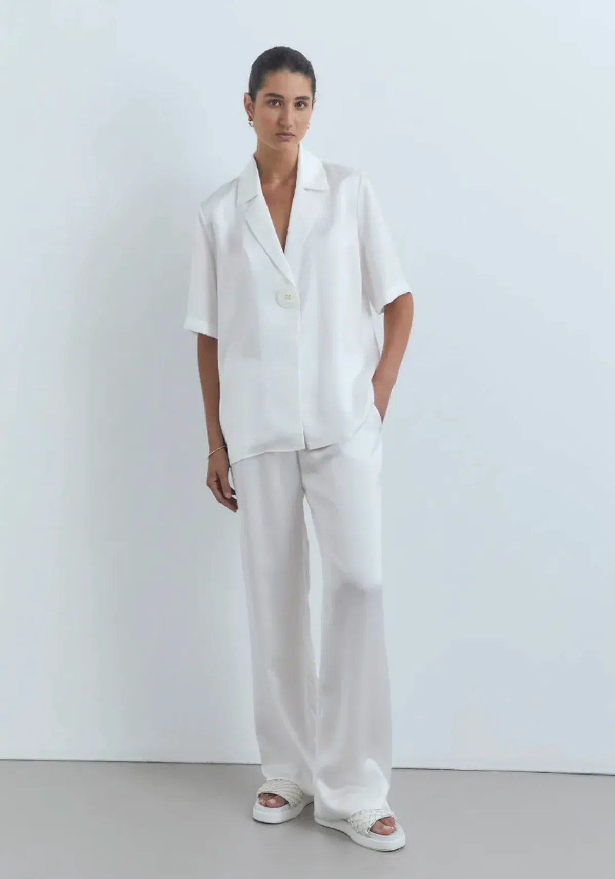 Viktoria And Woods Chorus Shirt And Pilot Pant Set Ivory White Size 14 for rent on The Volte - main image