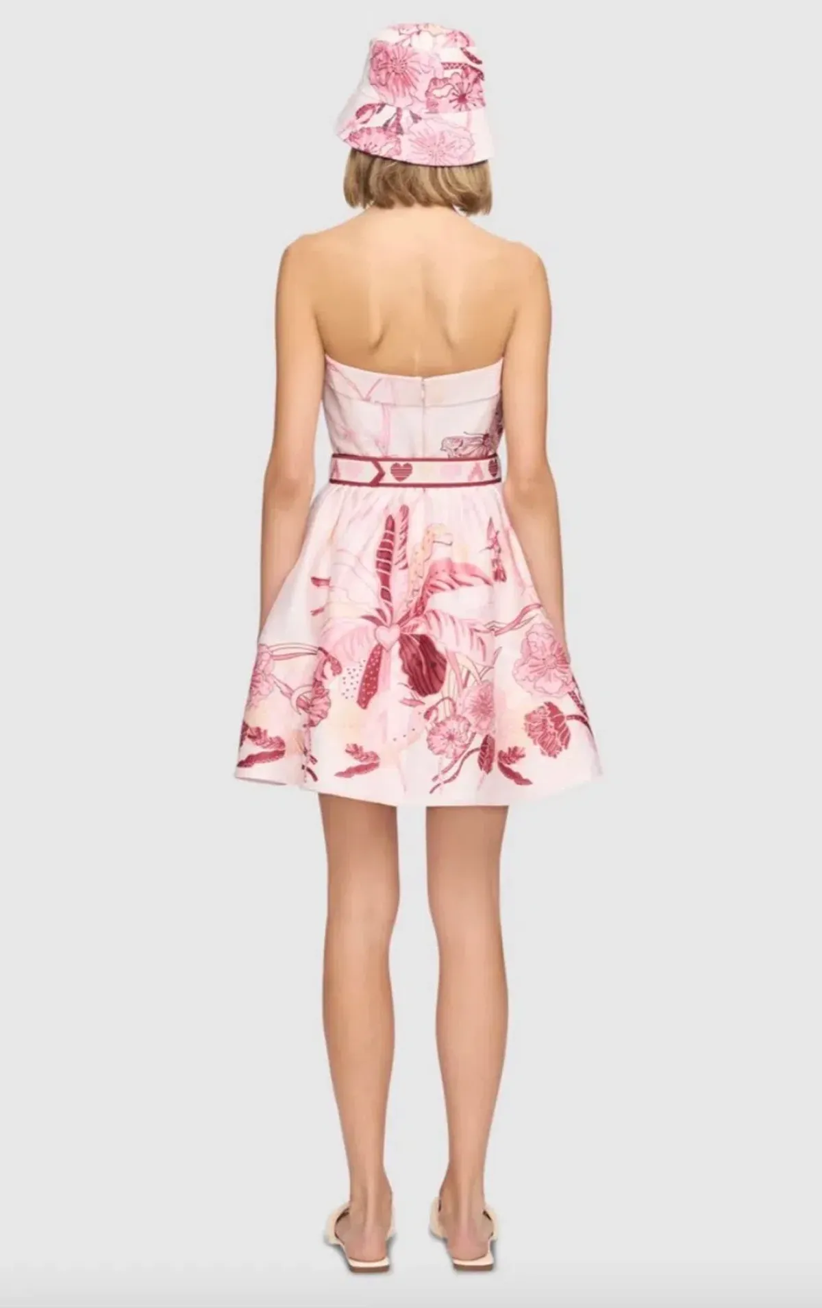Leo Lin Amour Bustier Mini Dress in Pink Floral Size AU10 - Image 3