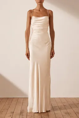 Shona Joy, La Lune Lace Back Maxi Dress in Cream Size 6 for rent on The Volte - image 1