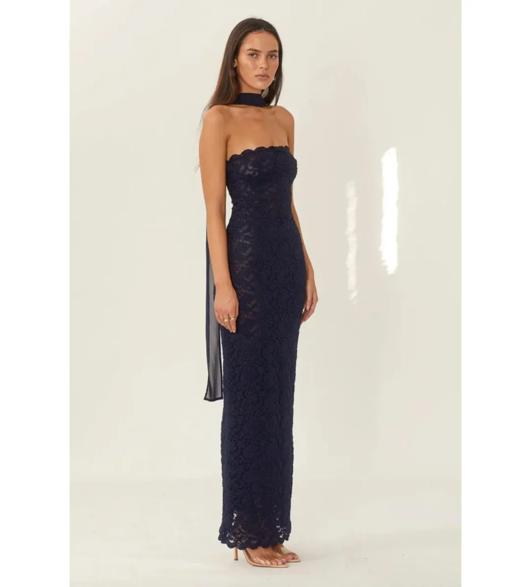 Arcina Ori Meredith Maxi Dress Navy Size XS/AU 6 for rent on The Volte - main image