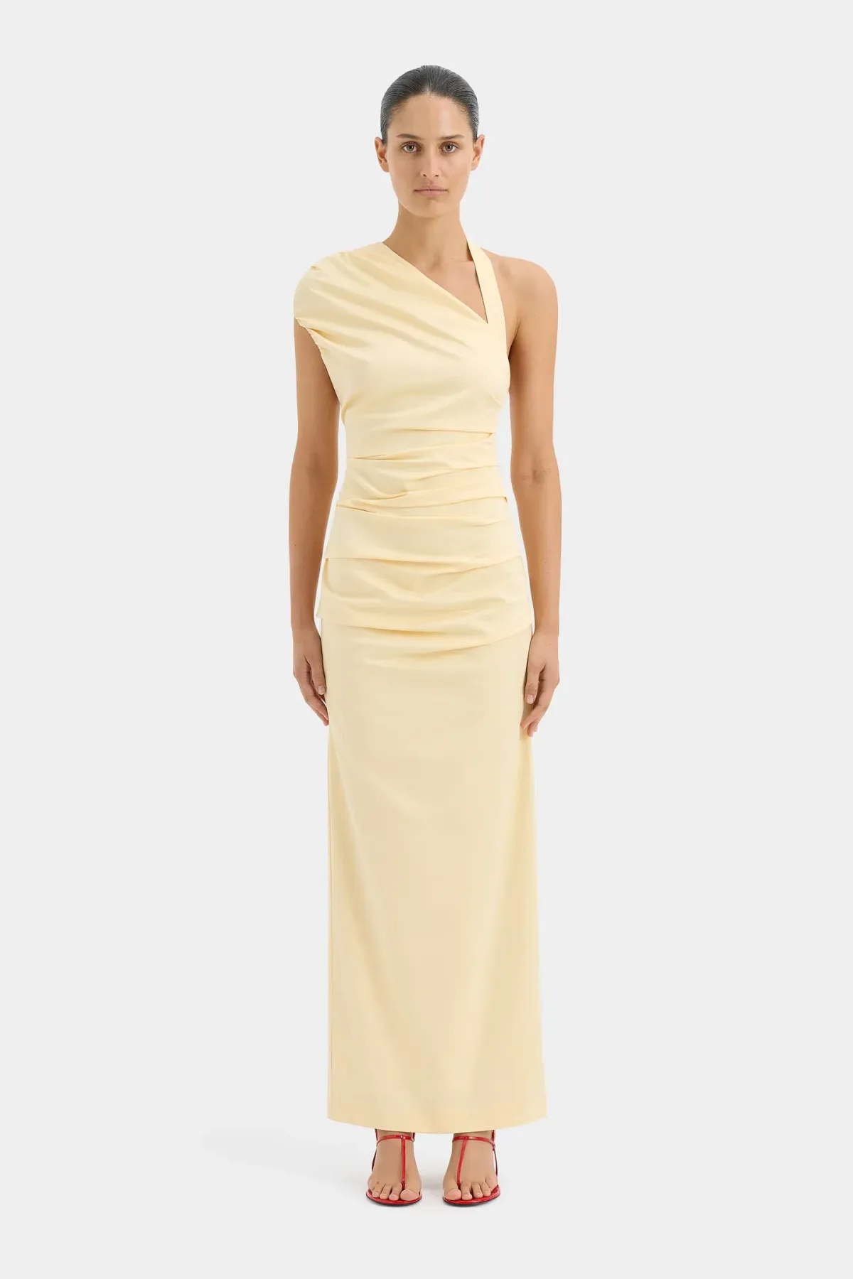 Sir The Label Giacomo Gathered Gown Butter in Size 1 / 8 AU for rent on The Volte - main image