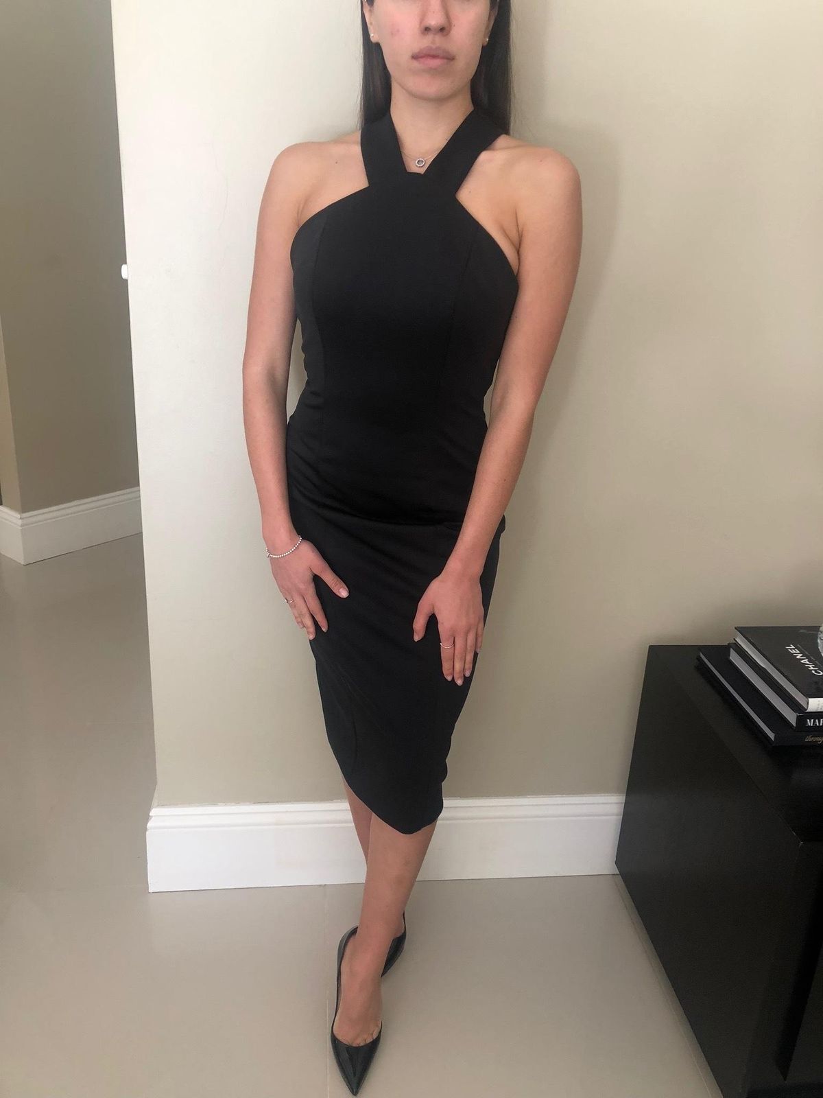 Kookai Black midi dress Size 10 for rent on The Volte - main image