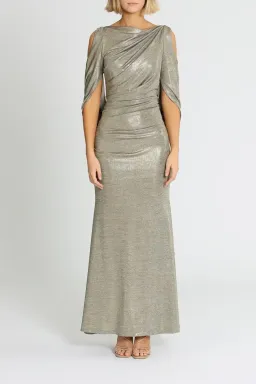 Montique Lana Metallic Gown Gold Size 10 for rent on The Volte - image 1