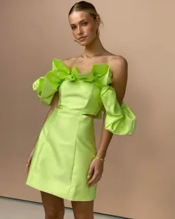 Alemais Suzi Off Shoulder Midi Dress Green Size 10 for rent on The Volte - image 4