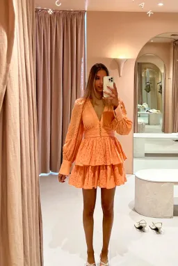 Acler Amelia Dress Orange Size 8 for rent on The Volte - image 2