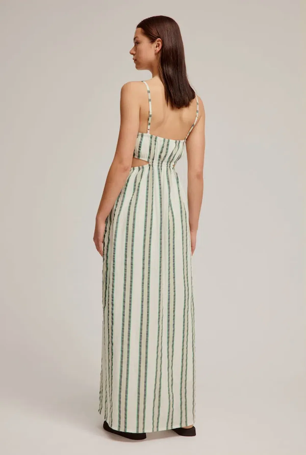 Venroy Cut Out Maxi Dress Stripe Size 8 - Image 3