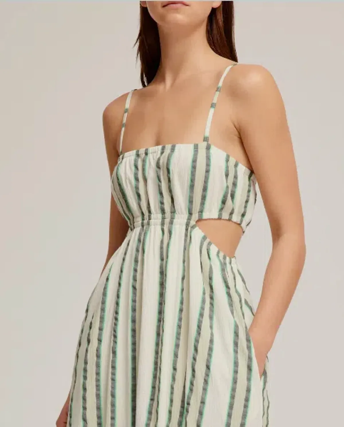 Venroy Cut Out Maxi Dress Stripe Size 8 - Image 2