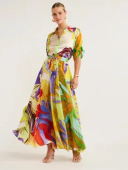 Alemais Luca Silk Top Size 8 and Skirt Size 10 Set Multi for rent on The Volte - image 1