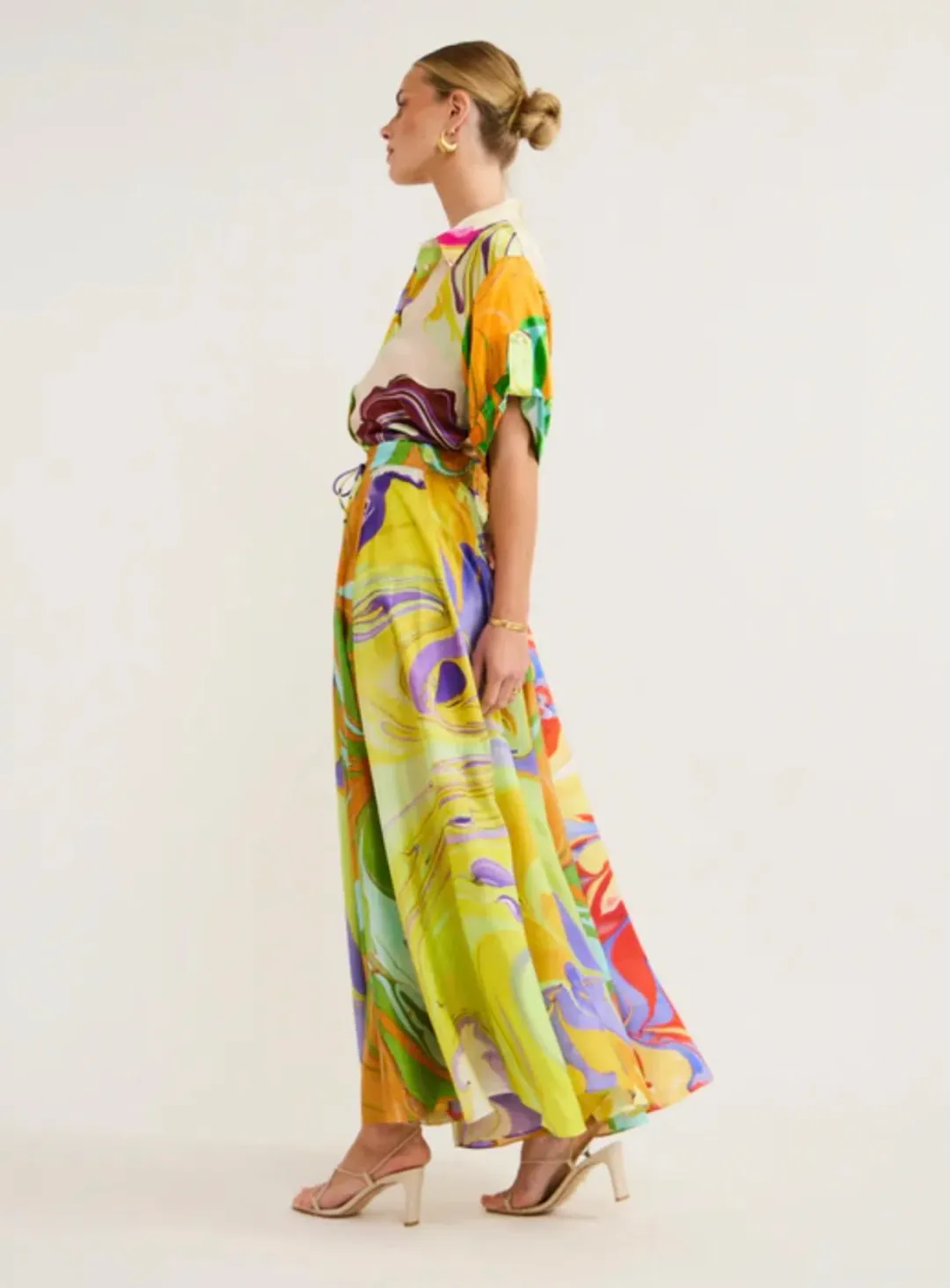 Alemais Luca Silk Top Size 8 and Skirt Size 10 Set Multi for rent on The Volte - main image