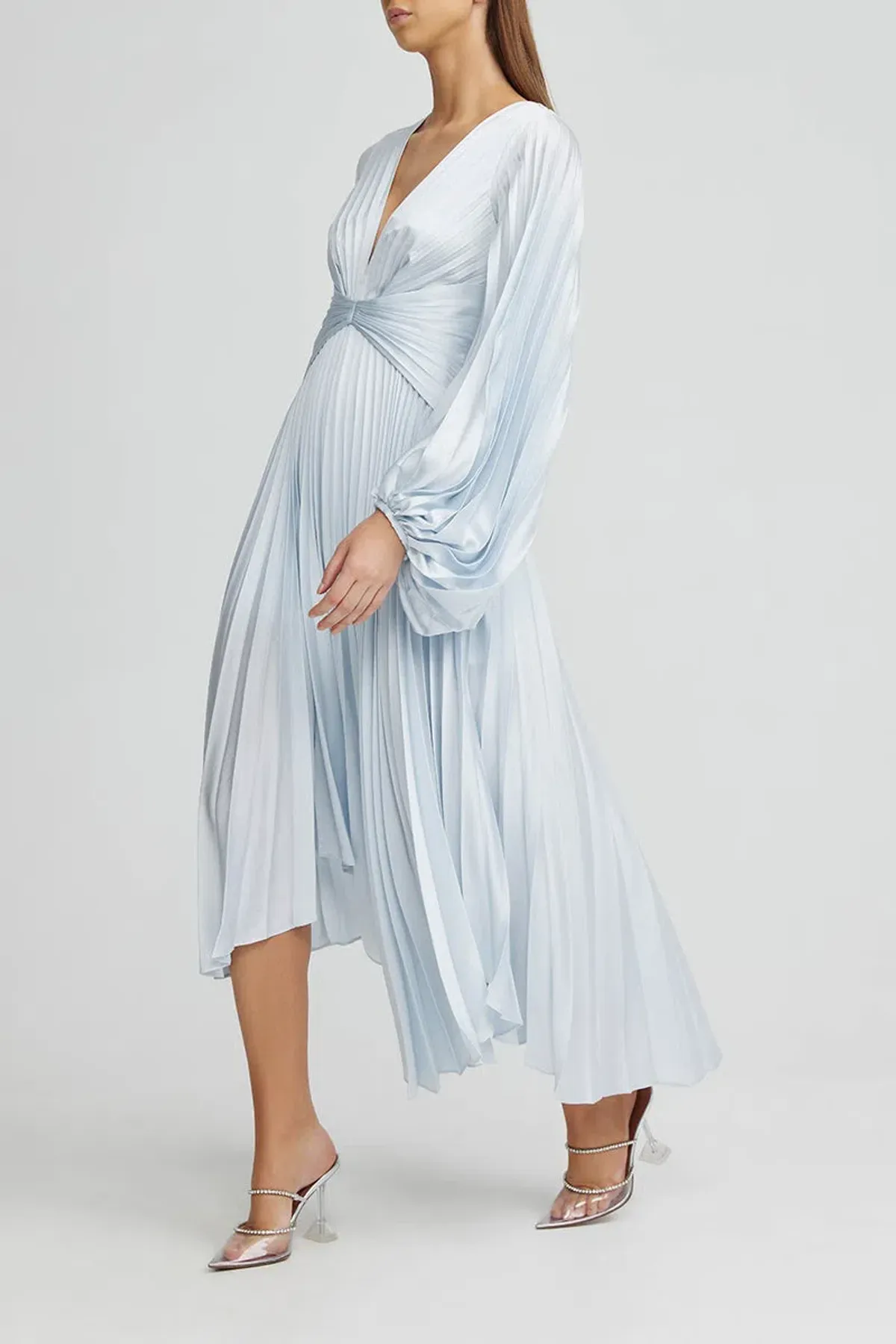 Acler Palms Midi Dress in Sky Blue Size 8 - Image 2