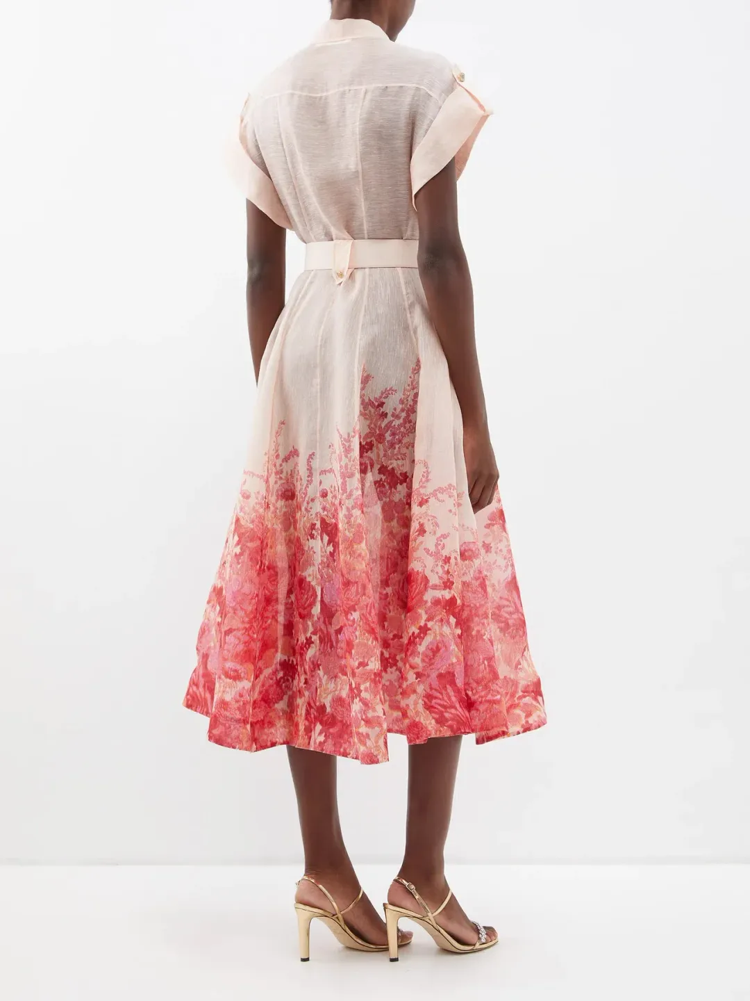 Zimmermann High Tide Belted Midi Shirt Dress Floral Size 0 / AU 8 for rent on The Volte - main image