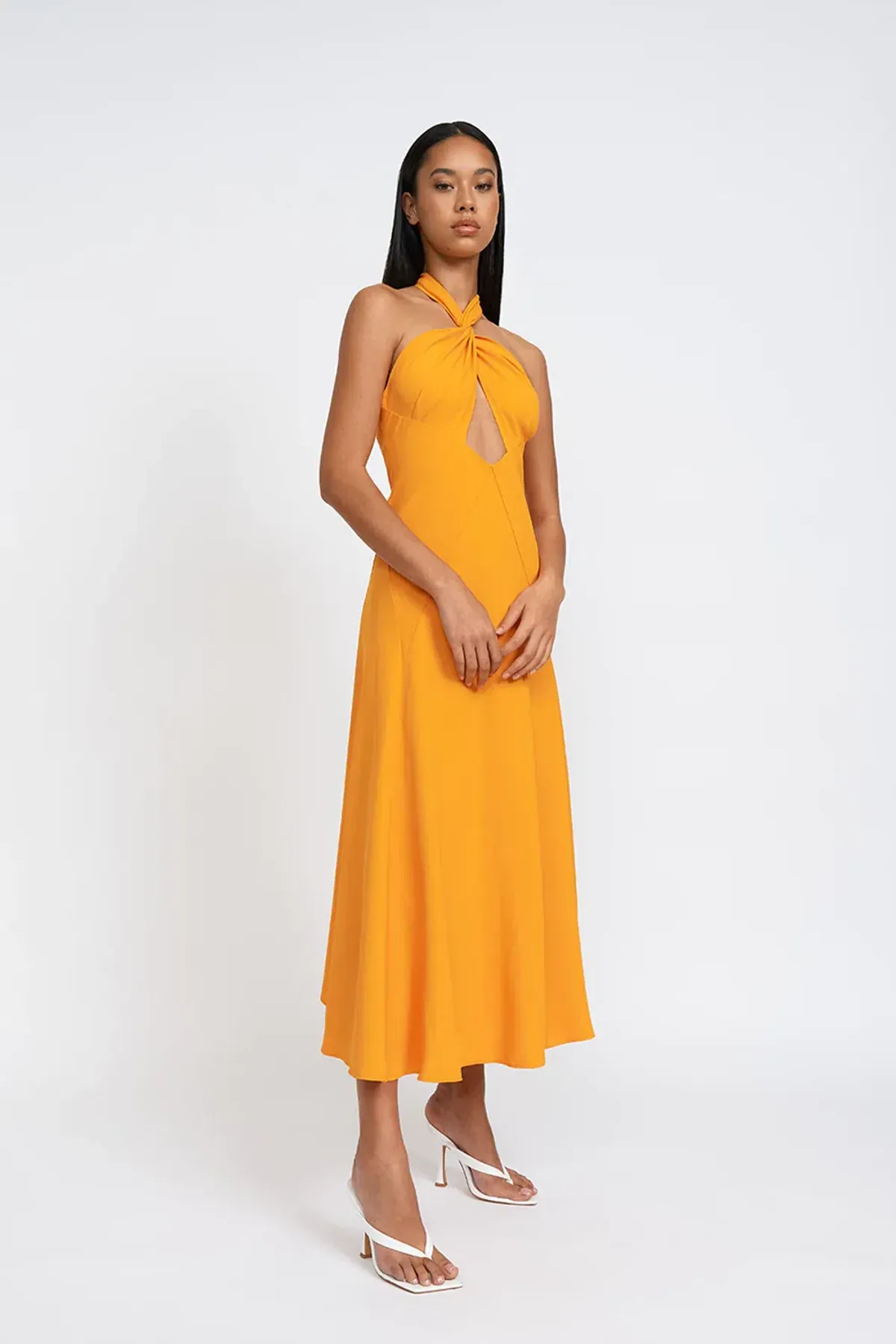 By Johnny Zina Midi Dress Orange Size 6 - Image 2