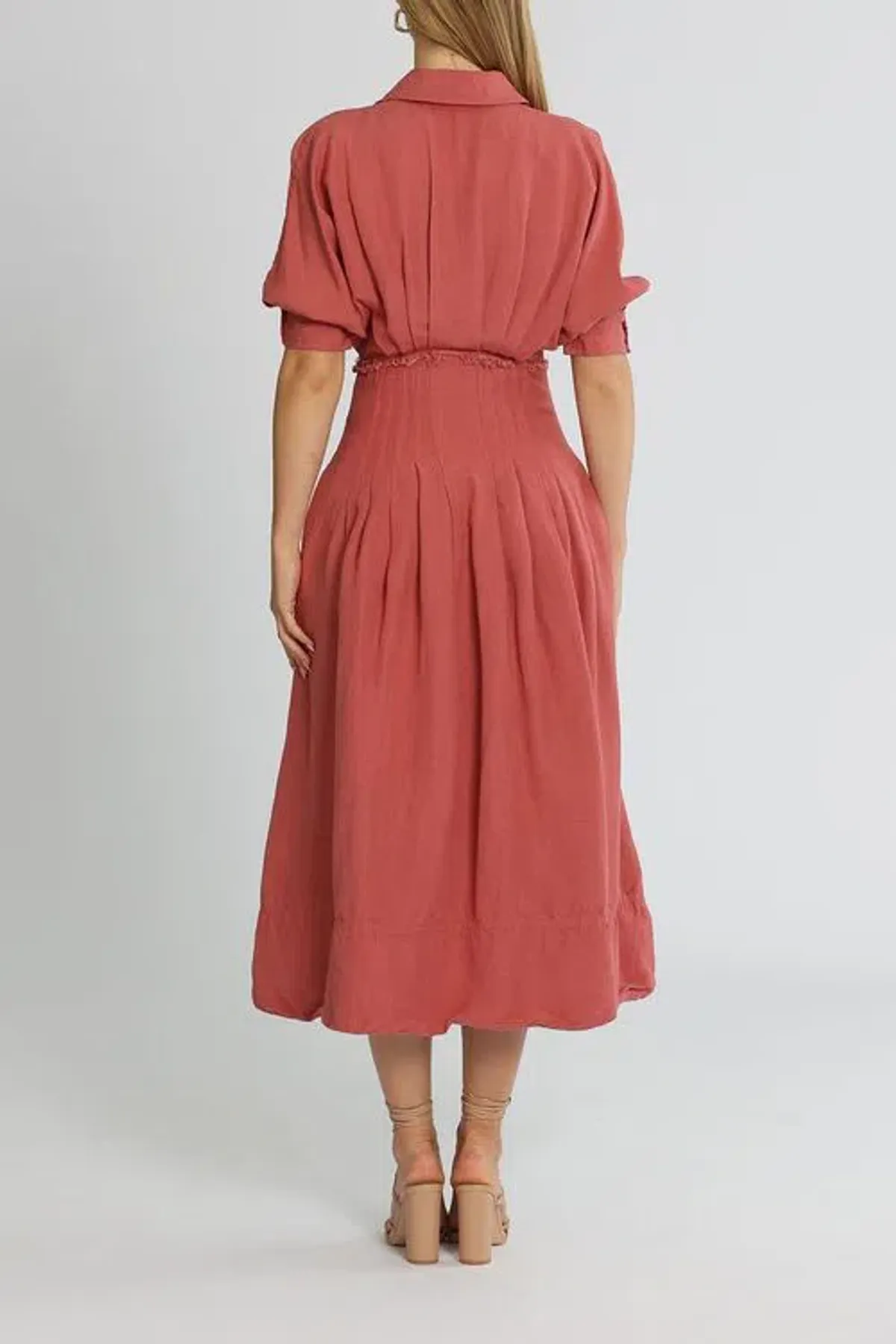 Aje Nova Shirt Midi Dress Dusty Rose Size 8 - Image 3