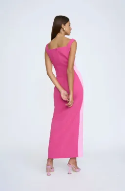 By Johnny Caterina Two Tone Curve Midi Dress Pink Size 8 for rent on The Volte - image 4
