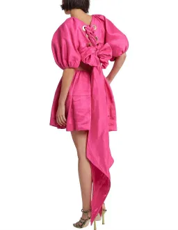 Aje Admiration Lace Up Mini Dress Pink Size 10 for rent on The Volte - image 3
