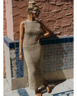 Sir The Label Edie Maxi Dress Nude Size 2 / AU 10 for rent on The Volte - image 3