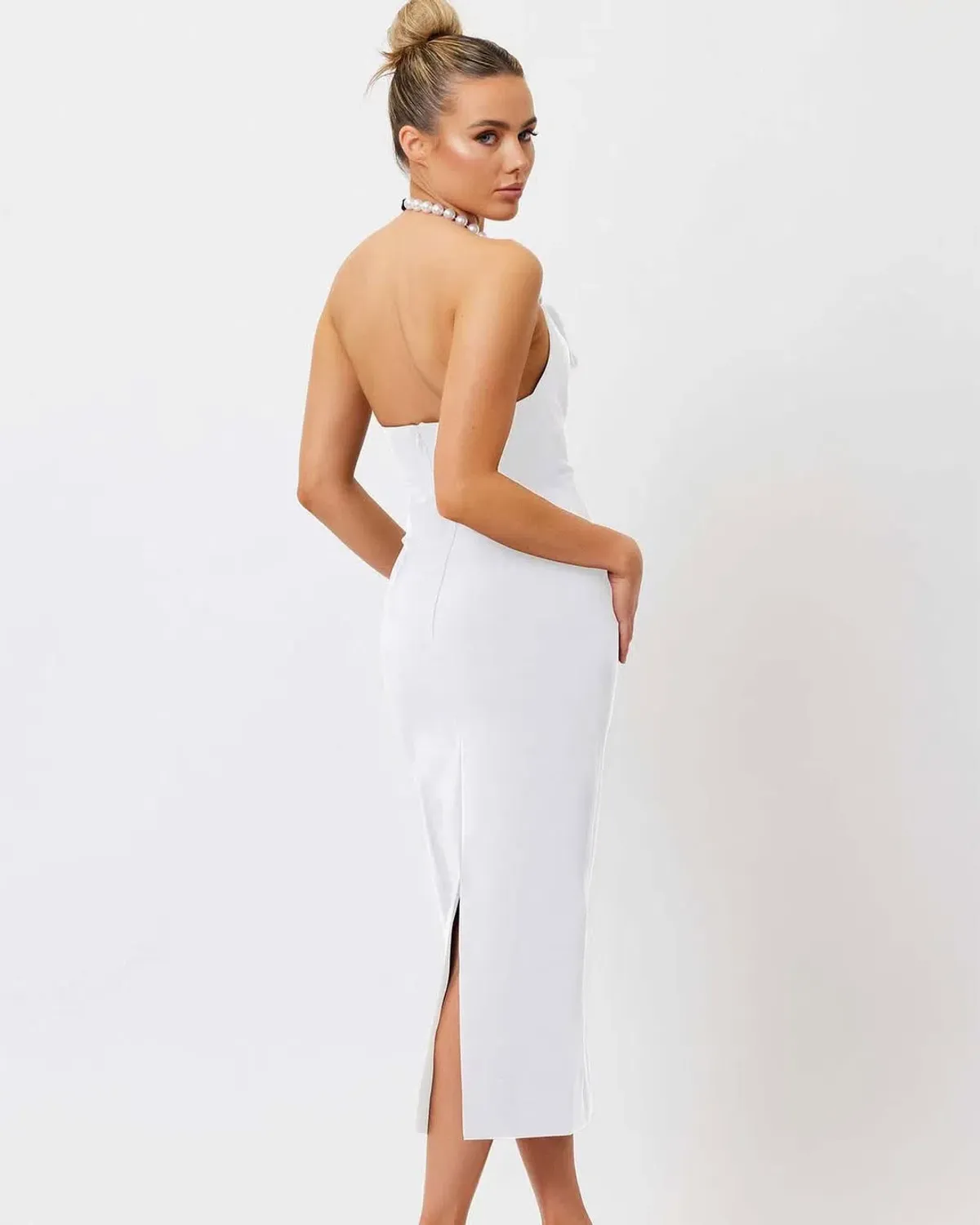 Bianca & Bridgett Mia Pearl Midi Dress White Size AU 10 - Image 2