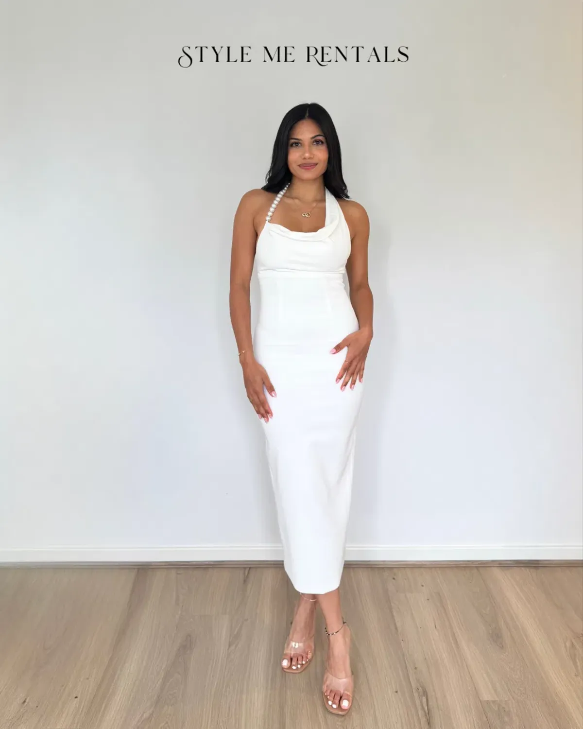 Bianca & Bridgett Mia Pearl Midi Dress White Size AU 10 - Image 3