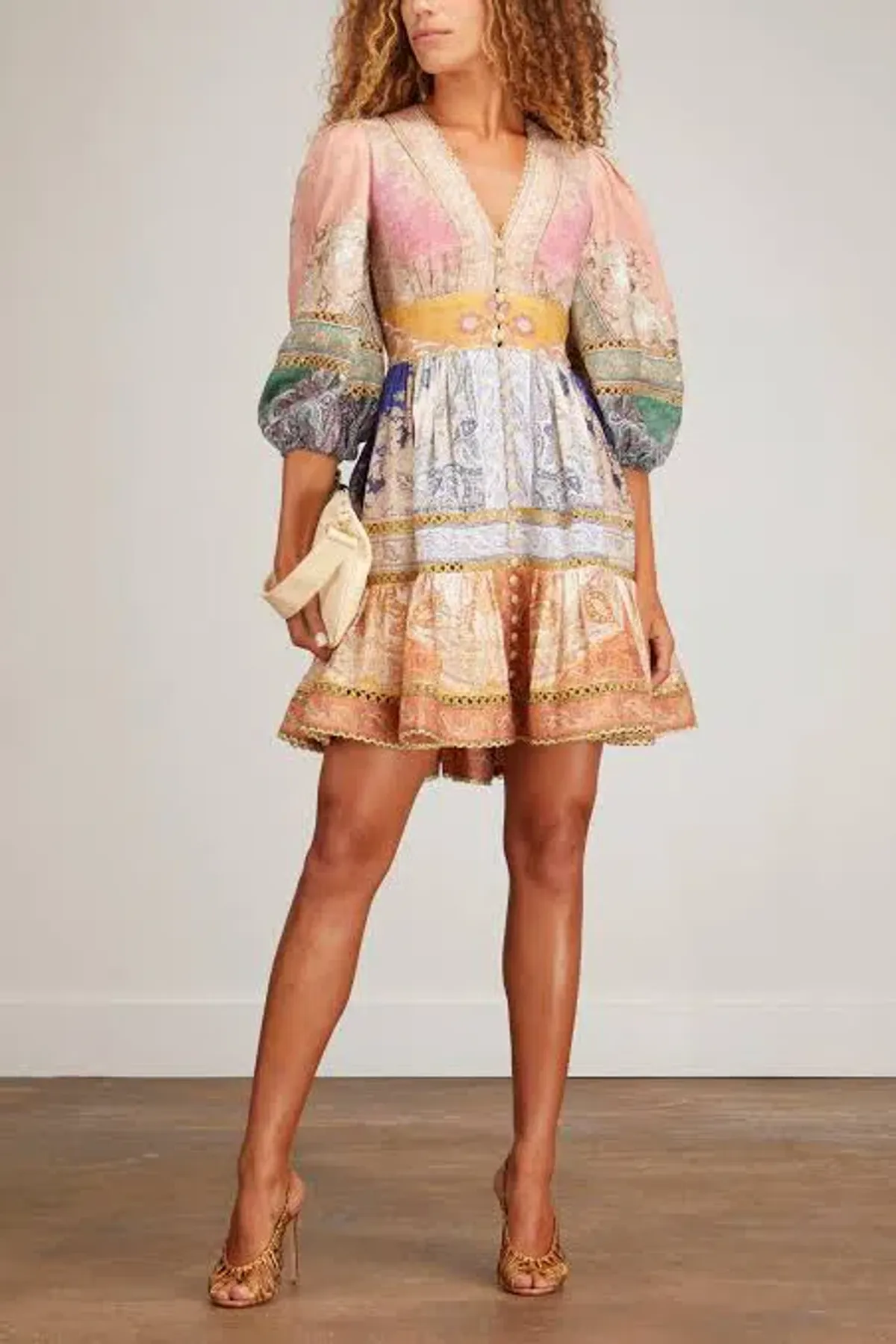 Zimmermann Anneke Lantern Mini Dress Multi Size 1 / AU 10 - Image 6