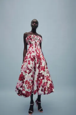 Aje Mathilde Bubble Hem Midi Dress Floral Size 10 for rent on The Volte - image 4