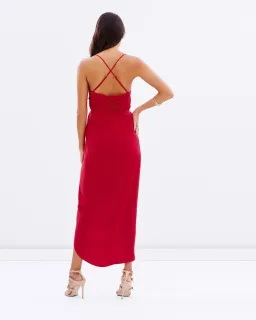 Shona Joy Plunged Cross Back Dress Red Size 10 for rent on The Volte - image 3
