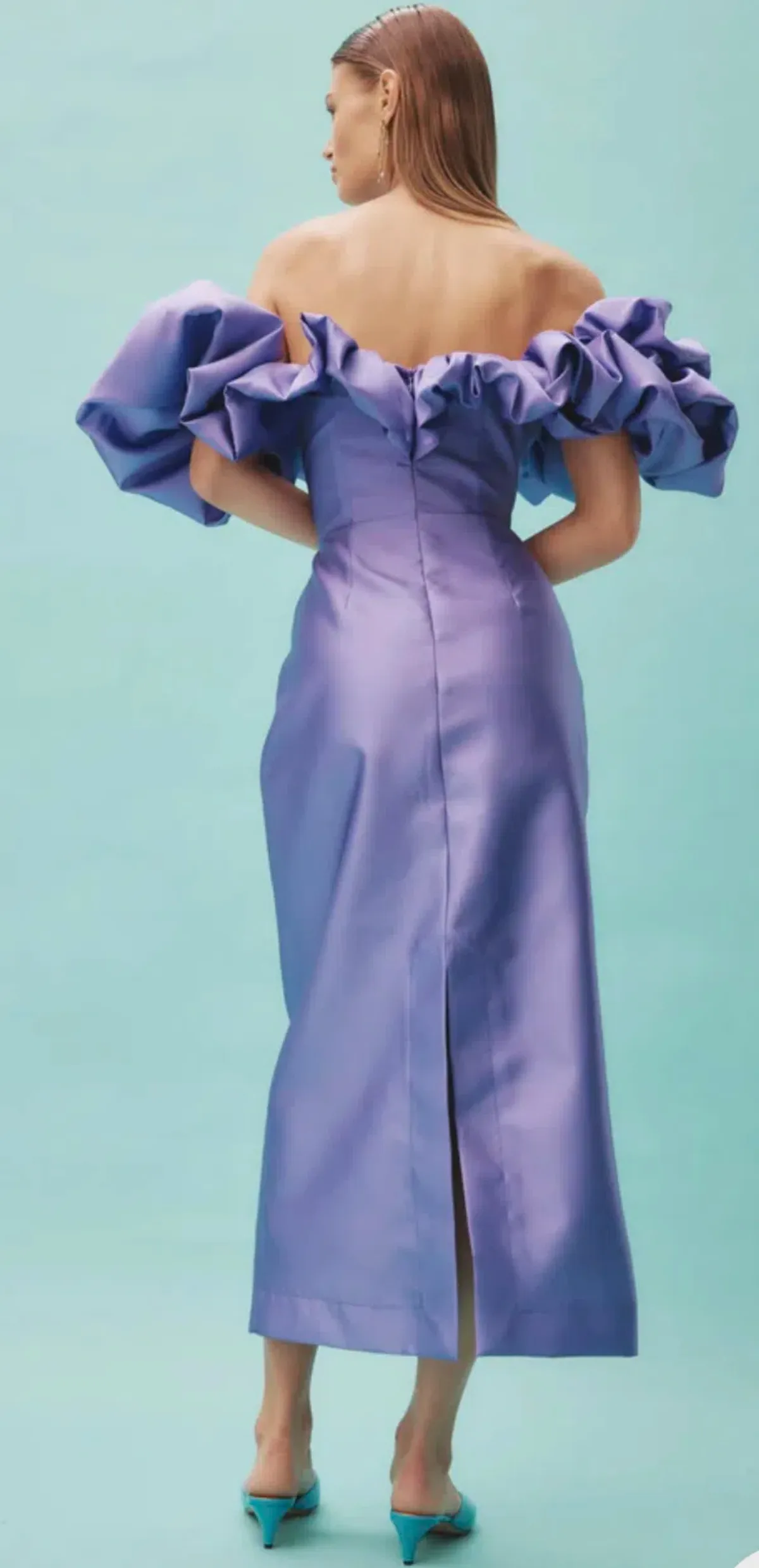 Alemais Suzi Off Shoulder Midi Dress Violet Size 10 - Image 2