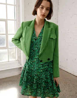 Veronika Maine Clover Print Swing Mini Dress Clover Green Size AU 10 for rent on The Volte - image 4