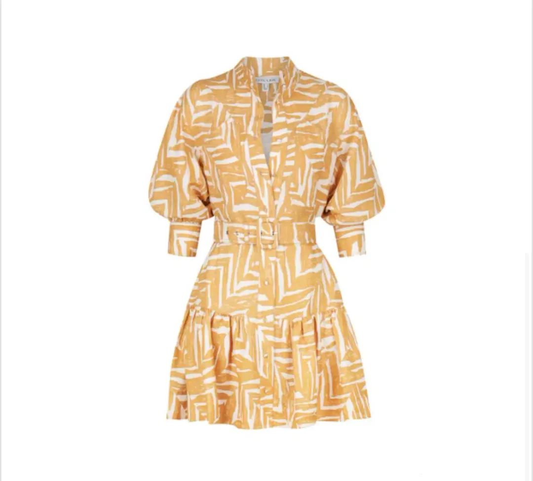 Shona Joy Imani Linen Dress Print Size 12 for rent on The Volte - main image