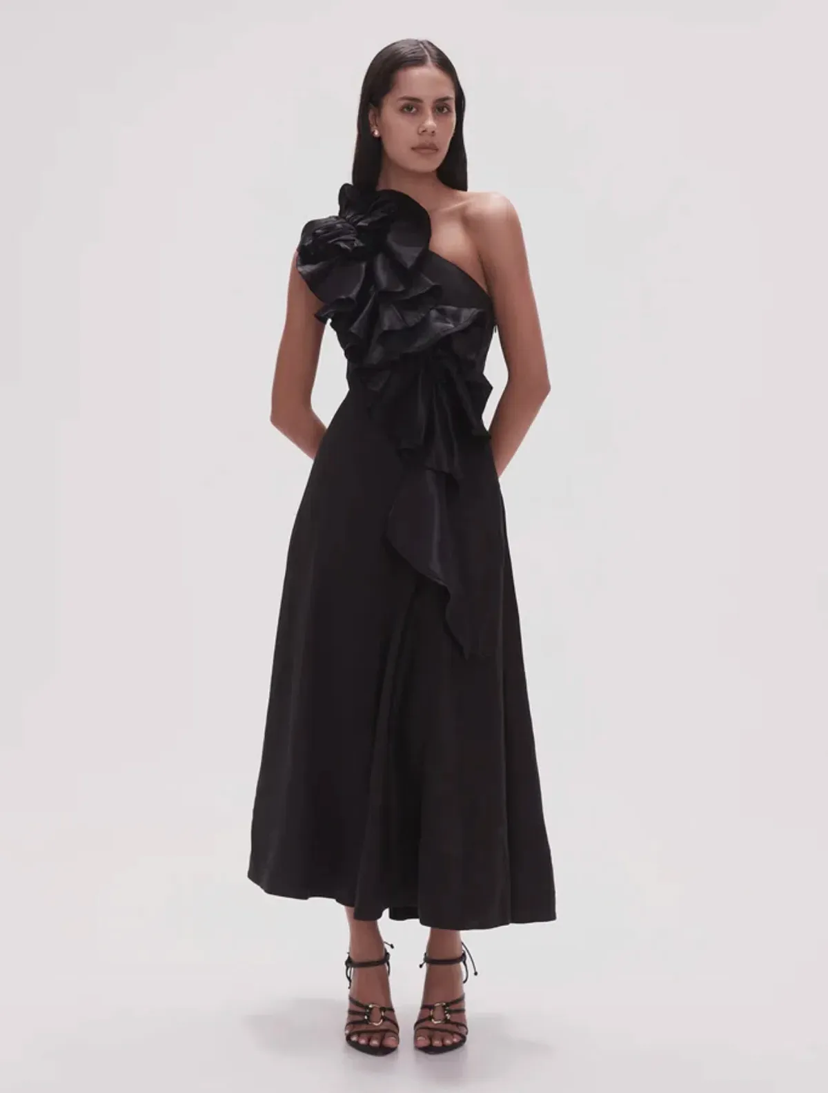 Aje Adelia Midi Dress Black Size 12 - Image 1