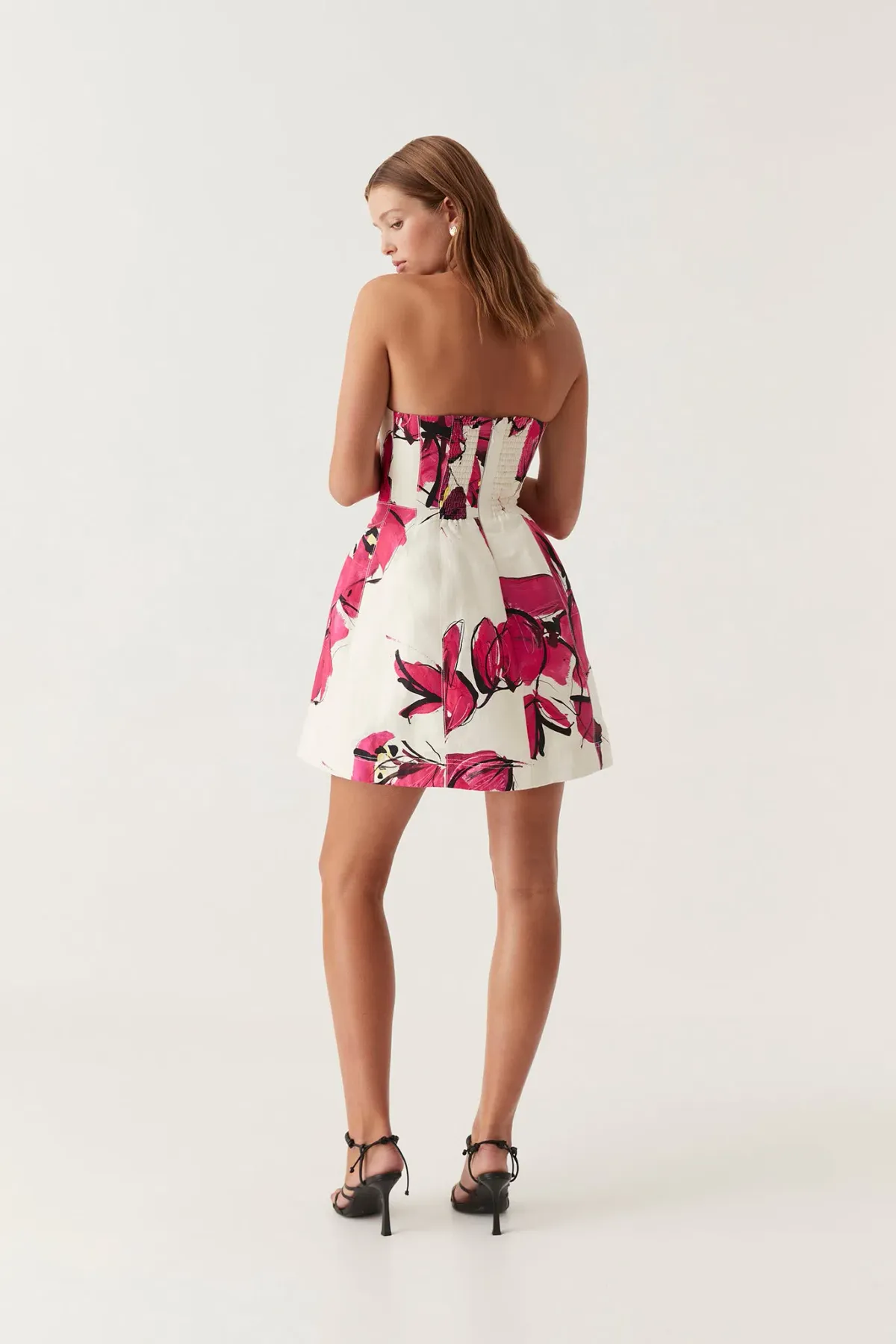 AJE Baret Strapless Mini Dress Falling Florals Size 12 - Image 3